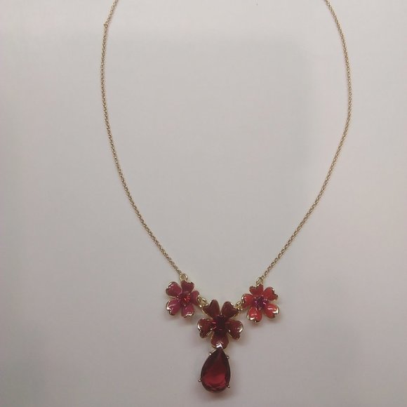 Kate Spade New Red Flower Necklace - Picture 1 of 3
